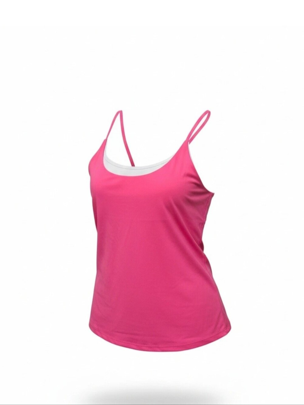 Running Girl Workout Tank Top Pink Yoga Padded Cup Large New
